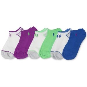 Polo Ralph Lauren Ankle Color Pop 6 Pack Socks 4-10 1/2